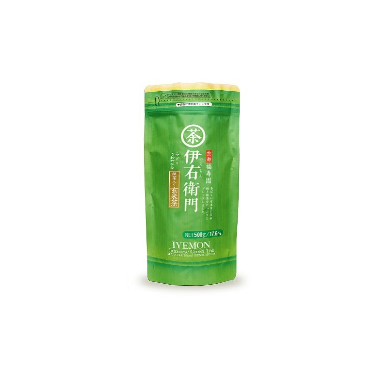 Iyemon Brown Rice Tea with Matcha, 17.6 oz (500 g)