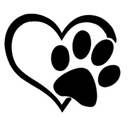 Puppy I Love My Dog Paw Print Heart Vinyl - Sticker Graphic - Auto, Wall, Laptop, Cell, Truck Sticker for Windows, Cars, Trucks