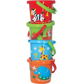 GOWI 558-06 Eimer, Durchmesser 18cm, einzeln, farblich Sortiert, Sandkästen und Sandspielzeug