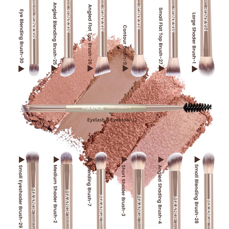 MAANGE 13 Pcs Makeup Brushes with Bag, Multi-functional Eye Makeup