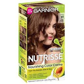 Garnier Nutrisse Nourishing Hair Color Creme, 60 Light Natural Brown (Acorn), 3 Count