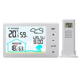 CLSSLVVBN Outdoor Thermometer Temperature and Humidity Sensors Indoor and Outdoor Hygrometer ABS Outdoor Thermometer Wireless