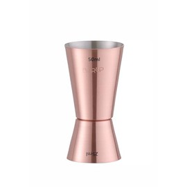 HENDI BarUp Cocktail Measuring Cup, 2 Different Quantities, Polished Design, Cocktail Measuring Jigger, Bar Measure, 25/50 ml, Diameter 40 x (H) 85 mm, Stainless Steel, Copper-Plated