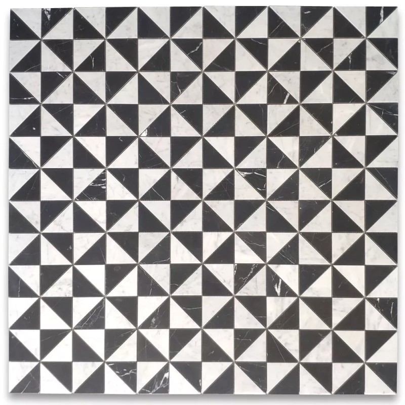 Stone Center Online C85A1XH Carrara White Nero Marquina Black Marble