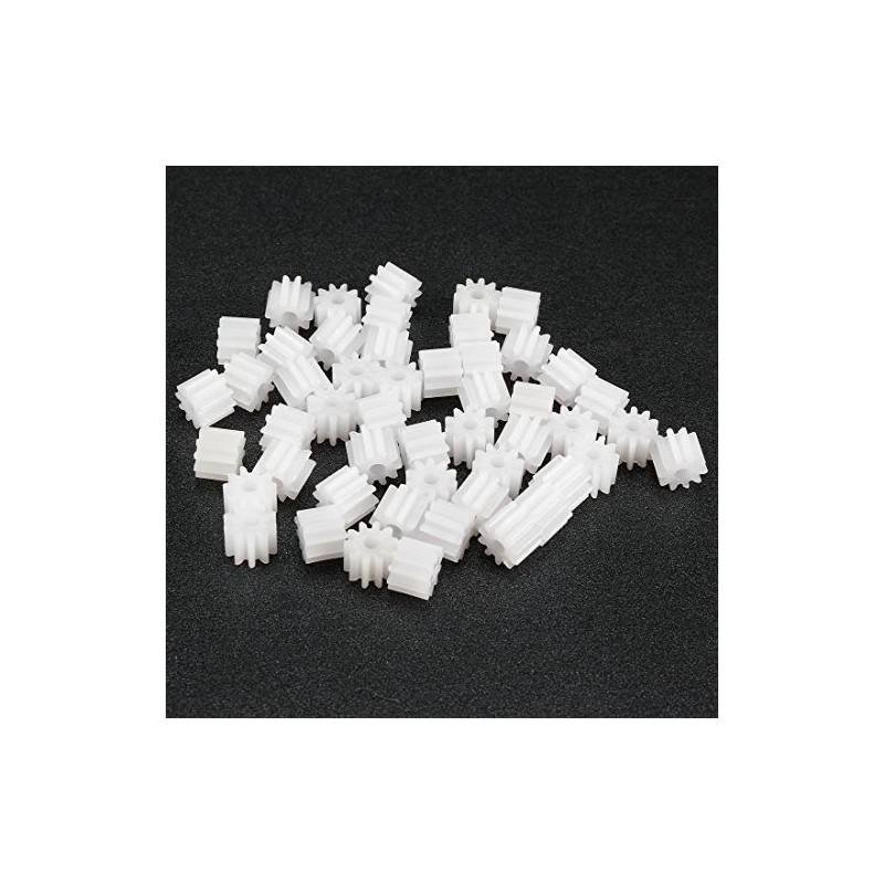 uxcell 50pcs Plastic Gears White 10 Teeth Model 102A Reduction