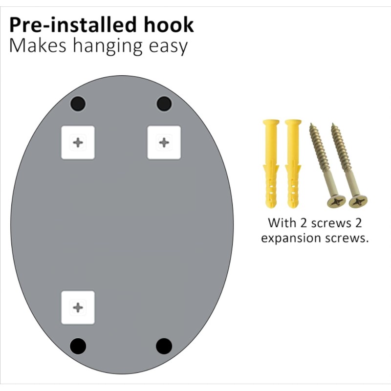 KOHROS Bathroom Mirrors for Over Sink - Oval Frameless Mirror