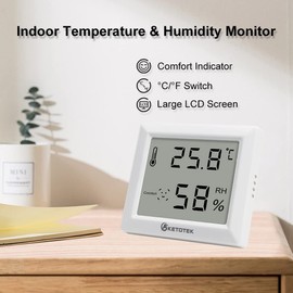 KETOTEK Digital Room Thermometer Indoor Hygrometer 3 Pack Thermometer Room Temperature Monitor Humidity Gauge for Home Office Baby Room Greenhouse
