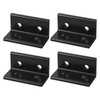 sourcing map 4080 Aluminum Extrusion Profile Corner Bracket, 4 Holes