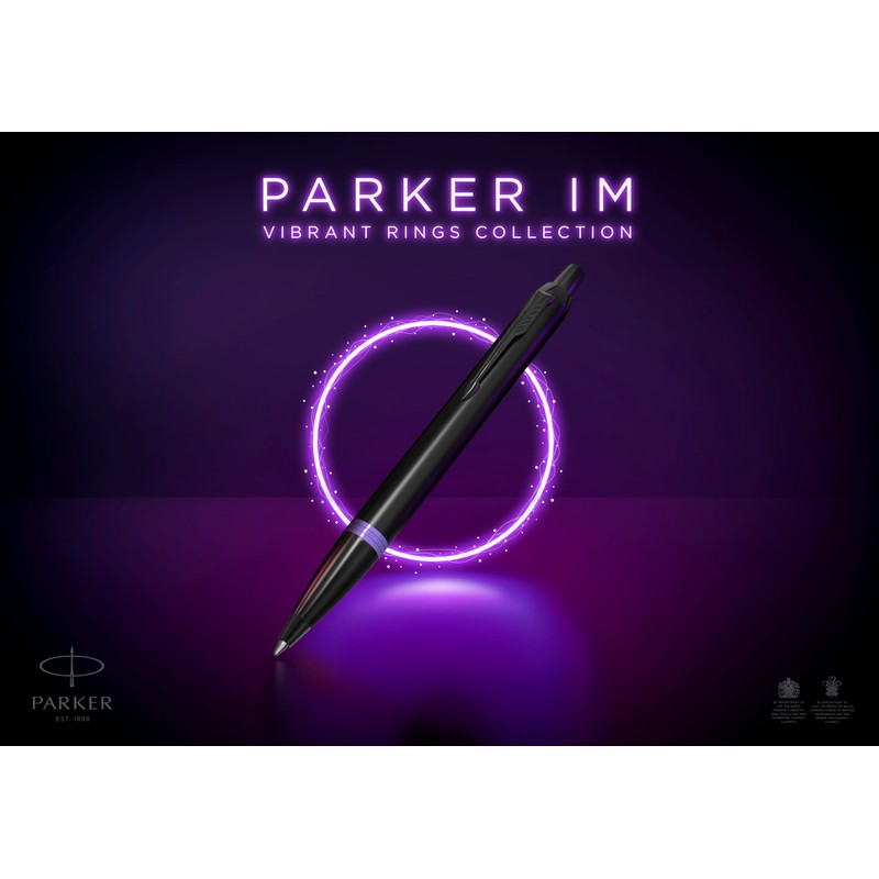 Parker IM Premium Ballpoint Pen | Matte Black with Amethyst