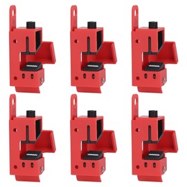6Pcs Circuit Breaker Lockout Bundle Grip Style Standard Lock Tag Out Device for Electrician Maintenance