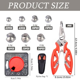 181Pcs Split Shot Fishing Weights, 7-Way Dispenser Fishing Tackle Set, Non Toxic Fishing Sinkers Dispenser Weights for Coarse Angling