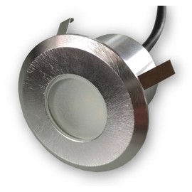 LICHT DISCOUNT LED Patio Spot Recessed Floor Spotlight 2 Watt 105 Lumen Round Warm White 230 V IP65 Wooden Floor Thieves Garden Step Lighting