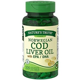 Nature's Truth Norwegian Cod Liver Oil Dietary Supplement - 100 Softgels, Pack of 5