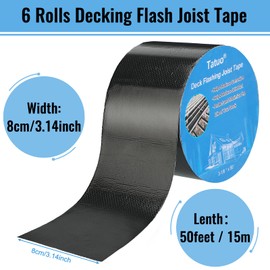 Deck Joist Tape for Decking Flashing Tape Butyl Tape Deck Joist Tape (3-1/8 Inch x 50 Ft, 6 Rolls)
