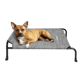 Veehoo Original Elevated Dog Bed - Outdoor Raised Dog Cot, One-Sided Raised Headboard Cooling Pet Bed, Non-Slip & Breathable, L, CWC2417A