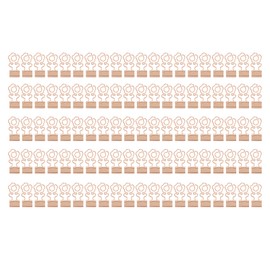 100 Pcs Mini Binder Clips Flower Shape Strong Clamping Force Metal Long Tail Clips Office Supplies Rose Gold