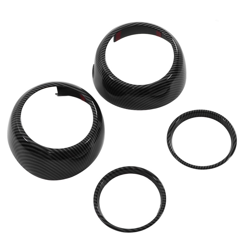 4pcs Carbon Fiber Style Door Midrange Speaker Cover Trims for