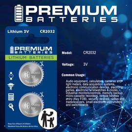 Premium Panasonic CR2032 Lithium 3V Coin Cell - Japanese Engineered High Capacity Batteries (2 Pack)
