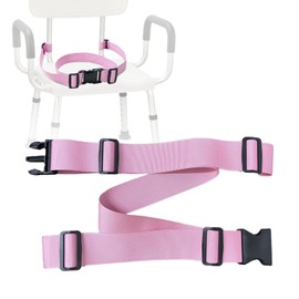 Elderly Shower Chair Seat Anti-Slip Belt, Universal Bath Bench Protection Strap Nursing Care Supplies for Disabled Patient Bedridden (1.9" W) (Pink)