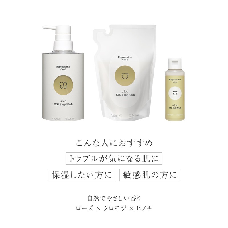 Uka IZU Body Wash, 3.4 fl oz (100 ml) /