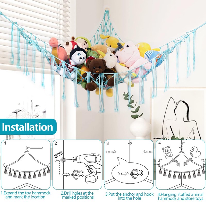 ZYETGH Teddy Hammock, Toy Hammock For Stuffed Animals Cuddly Soft