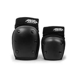 Rekd Children's Youth Heavy Duty Double Pad Set Protective Set, Black/Black, S