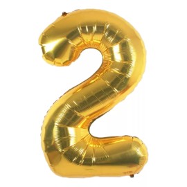 Globofiesta Globo Metalico Número Gigante Jumbo 80 Cm Dorado