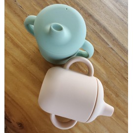 nouka Non-Spill Sippy Cup | 100% Food-Grade Silicone | Easy Grip Double Handles | Non-Slip & Soft | Dishwasher Friendly | Fern | Size 6 Oz