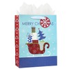 LEAYUGF 13" Large Sky Blue Christmas Gift Bag with Tissue