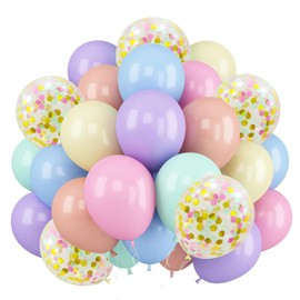 Pack of 60 Balloons Macaron, 12 Inch Macaron Latex Balloons Confetti Balloons for Birthday, Wedding, Baby Shower Decoration (Mix)