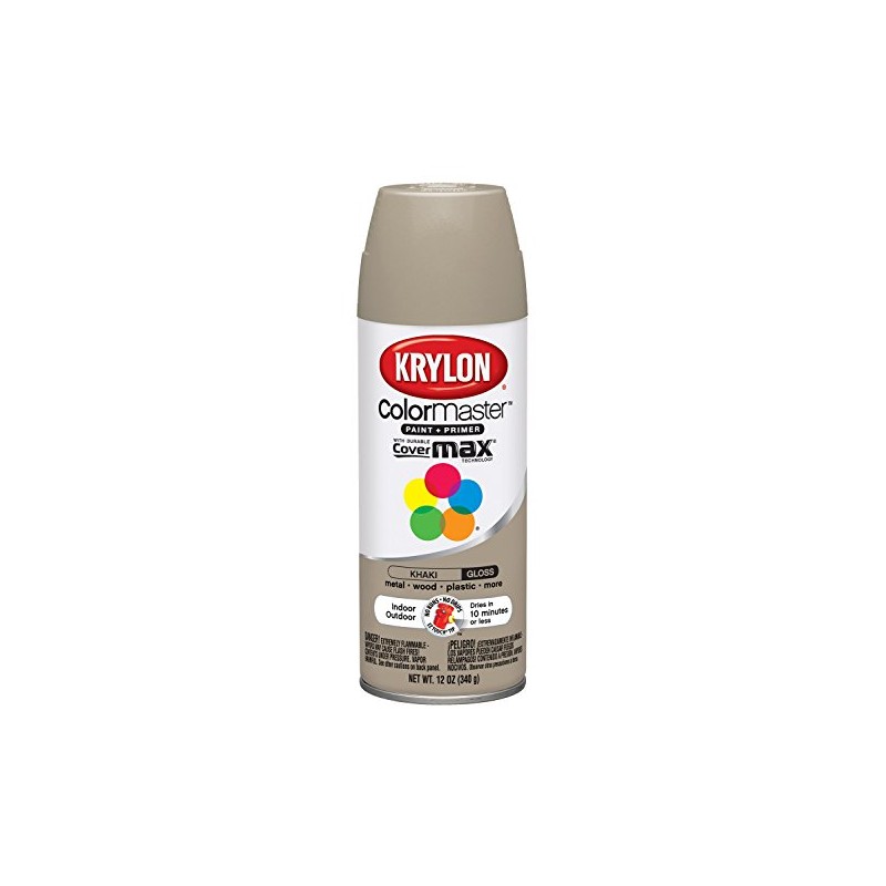 Krylon K05250407 ColorMaster Paint + Primer, Gloss, Khaki, 12 oz.