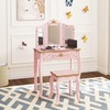 UTEX Kids Vanity Set with Mirror and Stool, Kids Make