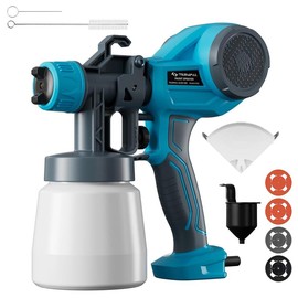 TILSWALL Electric Spray Gun, Electric Paint Sprayer, Paint Sprayer for Car Paint Care, Garden Yard Sprayer, Small and Portable Spray Paint Machine with 360 Rotating Nozzle, Car Paint Care Spray Gun , Power Tools, filter paper，Accessories - Color: Alien 5