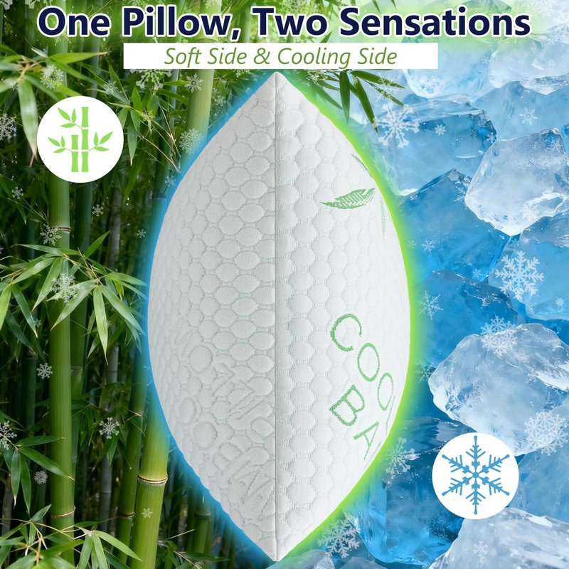 Cooling Pillow, Shredded Memory Foam Pillow King Size 1 Pack