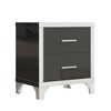 Elegant High Gloss Nightstand with Metal Handle,Mirrored Bedside Table with