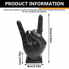 Creative Rock Hand, Drumstick Holder, Drumstick Display Show Stand, Drumstick Holder Home Decoration, Hand Sculpture Finger Statues, Rock And Roll Hand Sign Drumstick Display Stand