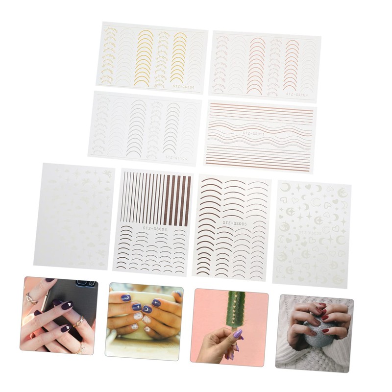 Baluue 16sheets Nail Decals Manicure Stickers for Stunning Nail Art