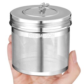 Reinmoson Paquete de 2 infusor de bolas de té grandes para té de hojas sueltas e infusor de especias para cocinar, acero inoxidable 18/8 304, tapa roscada, gancho de cadena, bola de filtro de té de malla extra fina para hierbas, té helado, sopa