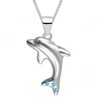 Goldene Hufeisen Girls' Dolphin Pendant Necklace with Zirconia Stones 38