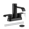 Matte Black Bathroom Sink Faucet - HEISOK 4 Inch Waterfall