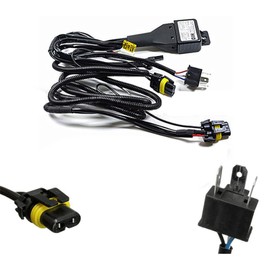 Octane Lighting 2-Headlight H4/9003 HID Headlamp Light Bulb Socket Plug Relay Wiring Harness Kit