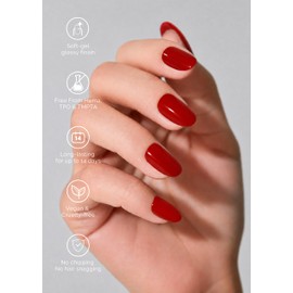 NAILOG Semi Cured Gel Nail Strips 34pcs Gel Nail Wraps - Ruby