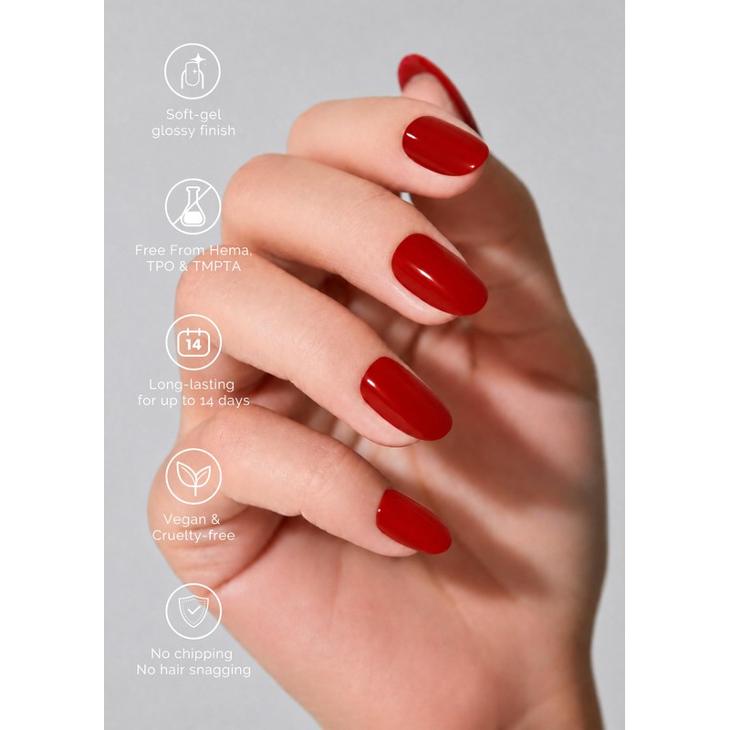 NAILOG Semi Cured Gel Nail Strips 34pcs Gel Nail Wraps