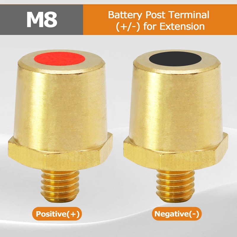 Luomorgo 1 Pair M8 Thread Male Battery Terminal Charging Post,