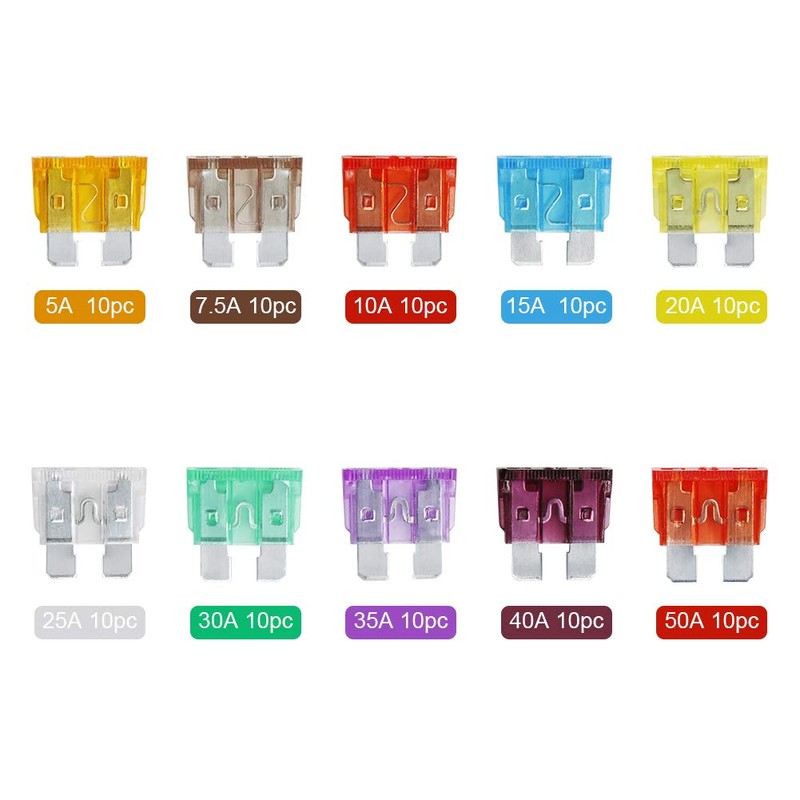 AHL 100pcs Auto Motorcycle Car Boat Truck Blade Fuse Box