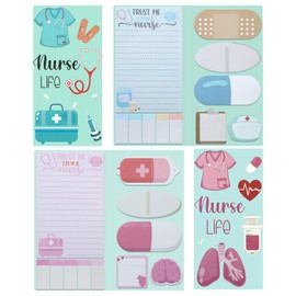 2 Packs Nurse Sticky Notes,Blue and Pink Nurse Medical Writing Memo Pads Self-Stick Nursing Medical Notes Pads for Nursing Student School Supplies Hospital Nurse Appreciation Gifts