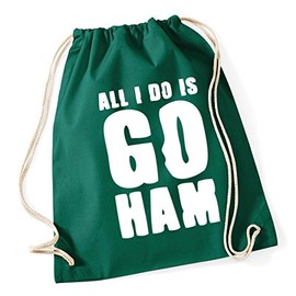 Hippowarehouse All I do is go ham Drawstring Cotton School Gym Kid Bag Sack 37cm x 46cm, 12 litres