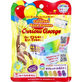Manaburo Colorful Bath Palette, Curious George, Banana Scent, 0.8 oz (24 g), 1 Dose
