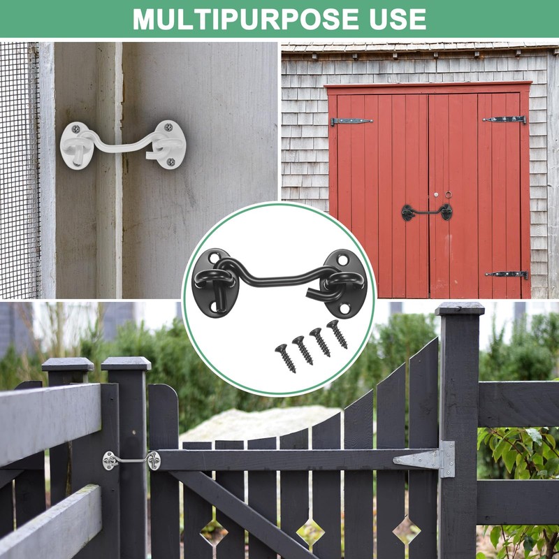 M METERXITY 2-Pack Hook and Eye Latch for Door 3