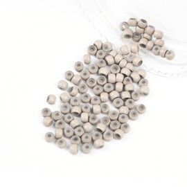 Vlasy 100Pcs Nano Ring Beads Silicone Lined Beads for Nano Ring Human Hair Extensions 7 Color Optional (Gray Blonde)